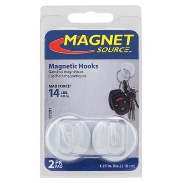 Master Magnetics 2PK WHT Magnet AP Hook 7291